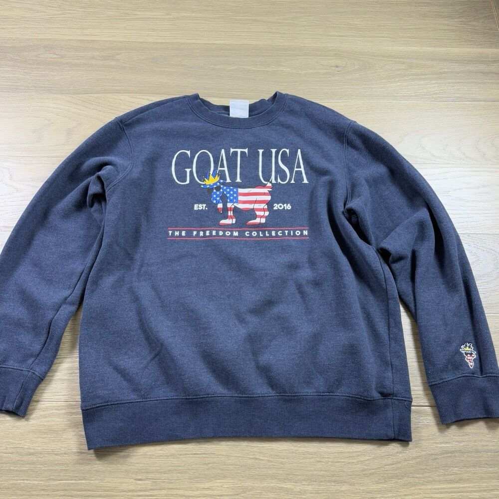 Goat USA Sweater Adult Large North Tyson Freedom Crewneck Sweatshirt